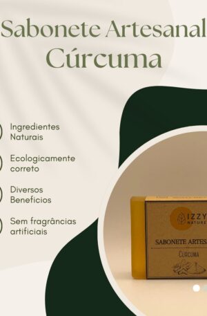 Sabonte Artesanal de Cúrcuma (110g) 100% Natural