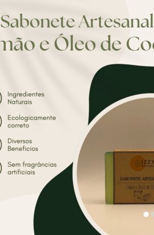 Sabonete de Limão e Óleo de Coco (110g) 100% Natural